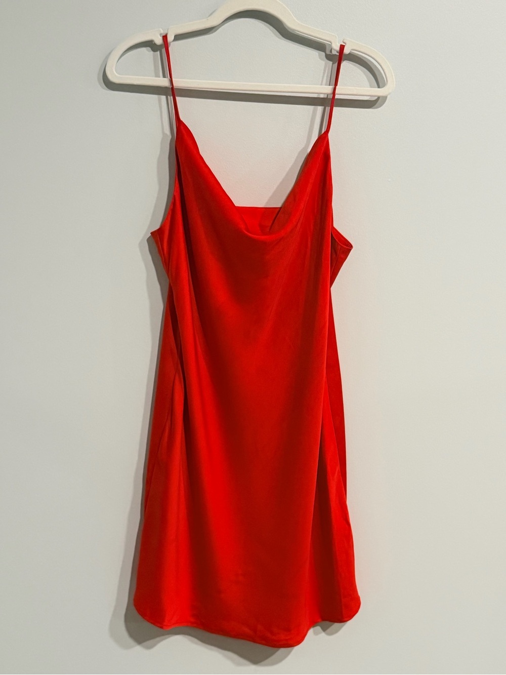 Urban Outfitters Red Satin Cowl Neck Mini Slip Dress Large